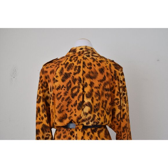 Vintage 80s Animal Print Rayon dress by  Sarah Taylor | size‎ 11/12 - Picture 6 of 10
